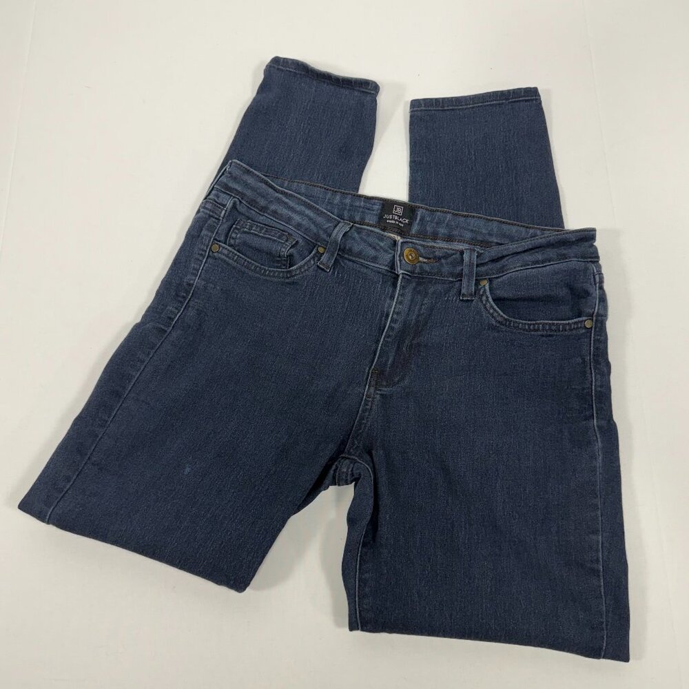 Skinny Just‎ Black Blue Rayon Blend Denim Jeans 30